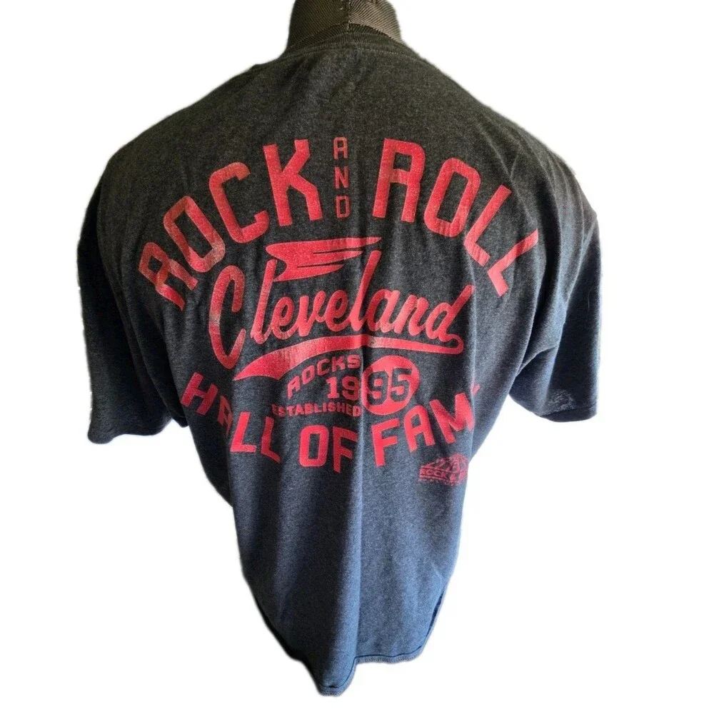 ROCK AND ROLL HALL OF FAME CHAMPION COTTON TSHIRT CLEVELAND 95 XL GRAY - Picture 5 of 10